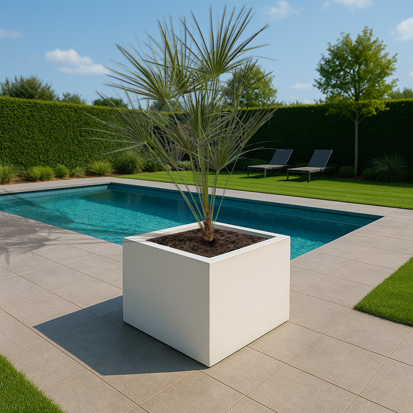 Chamaerops Humilis op stam ↕ 160 cm hoog ⟷ 28 cm pot