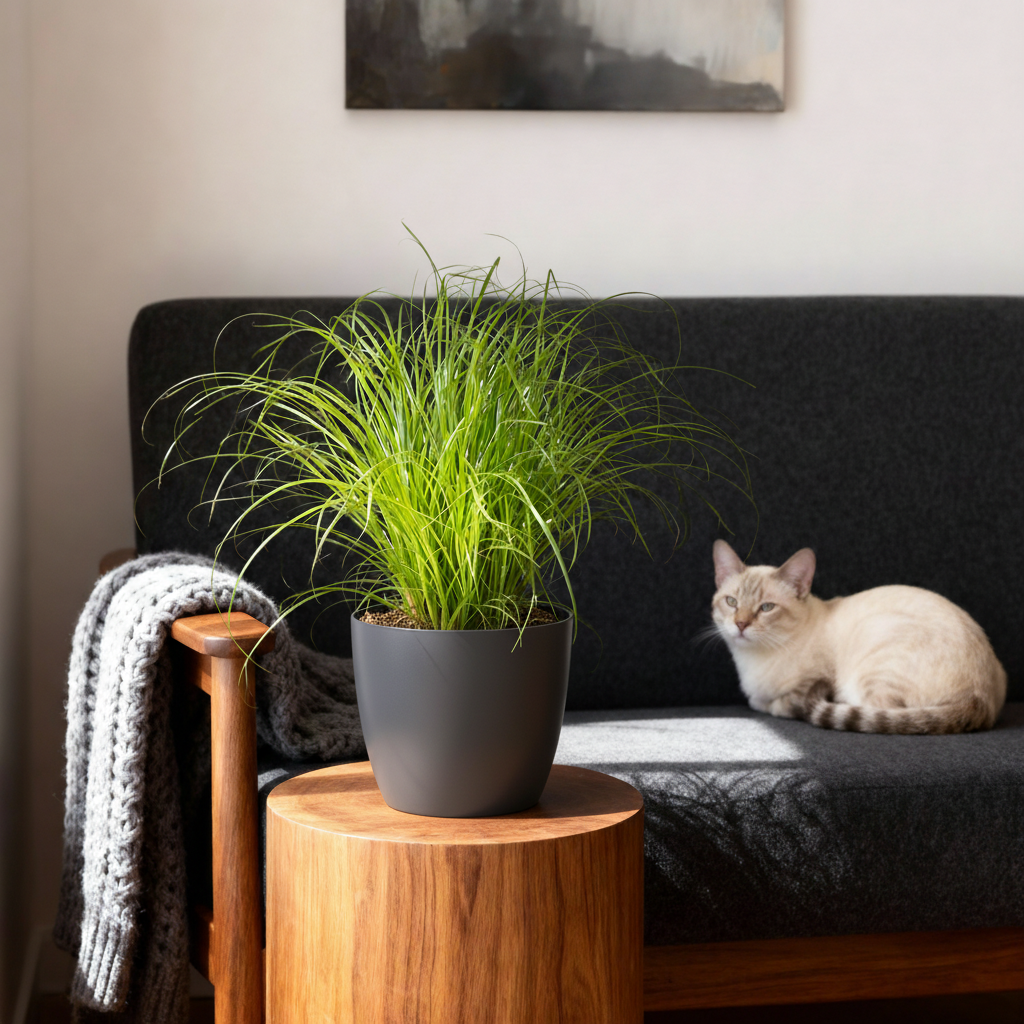 Cyperus alternifolius Zumula - 4 Planten met Grijze pot