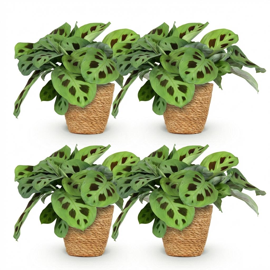 Maranta Fascinator Kerchoveana – 4 Pflanzen mit Korb