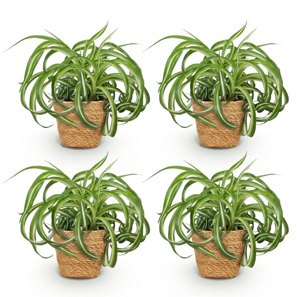 Chlorophytum comosum Bonnie - 4 Planten met Mand