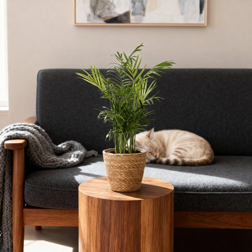 Chamaedorea elegans - 4 Pflanzen mit Korb