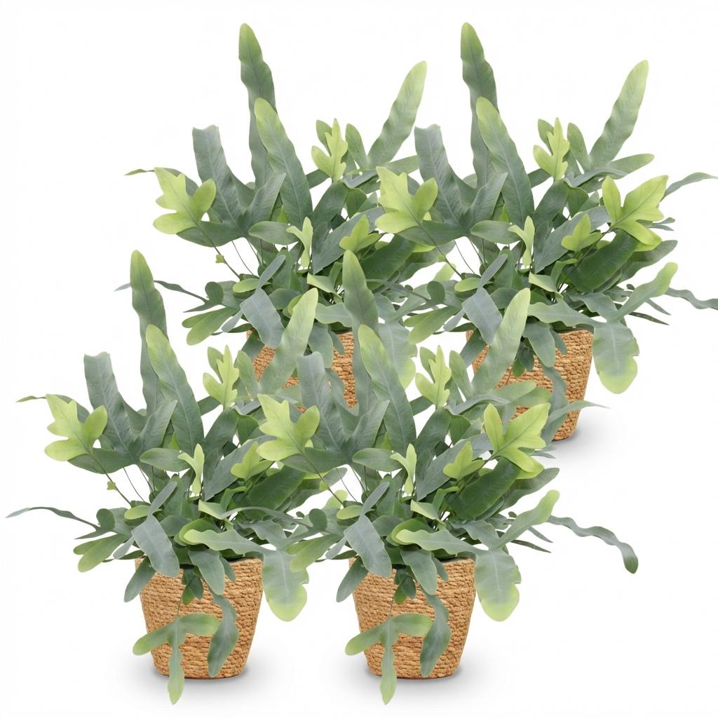 Phlebodium aureum Blue Star – 4 Pflanzen mit Korb